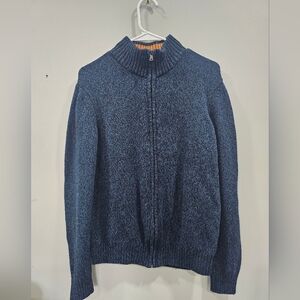 Men's Navy Zip-Up Sweater